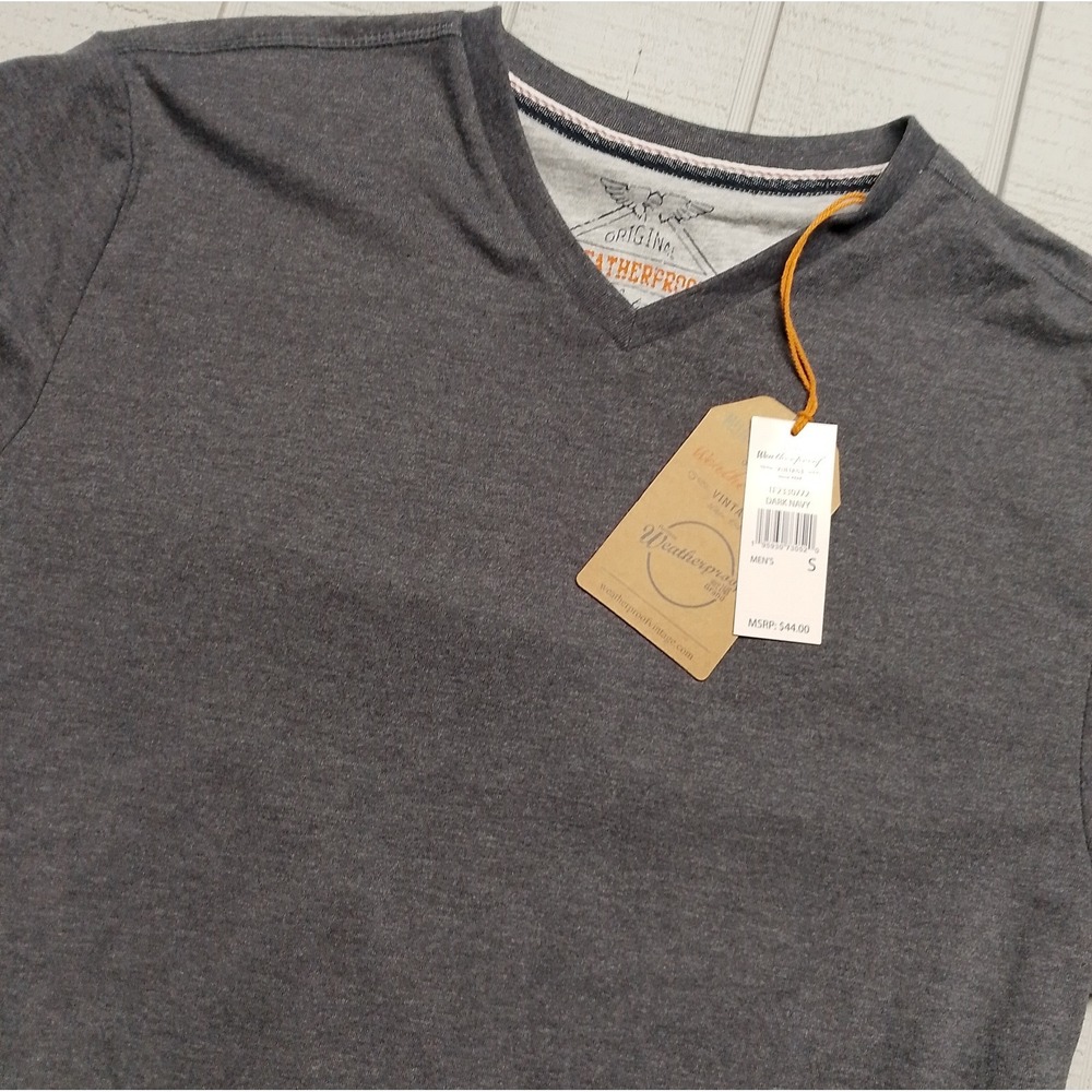 New Original Weatherproof V-Neck Shirt Mens Small Gray Heather Soft Cotton Blend